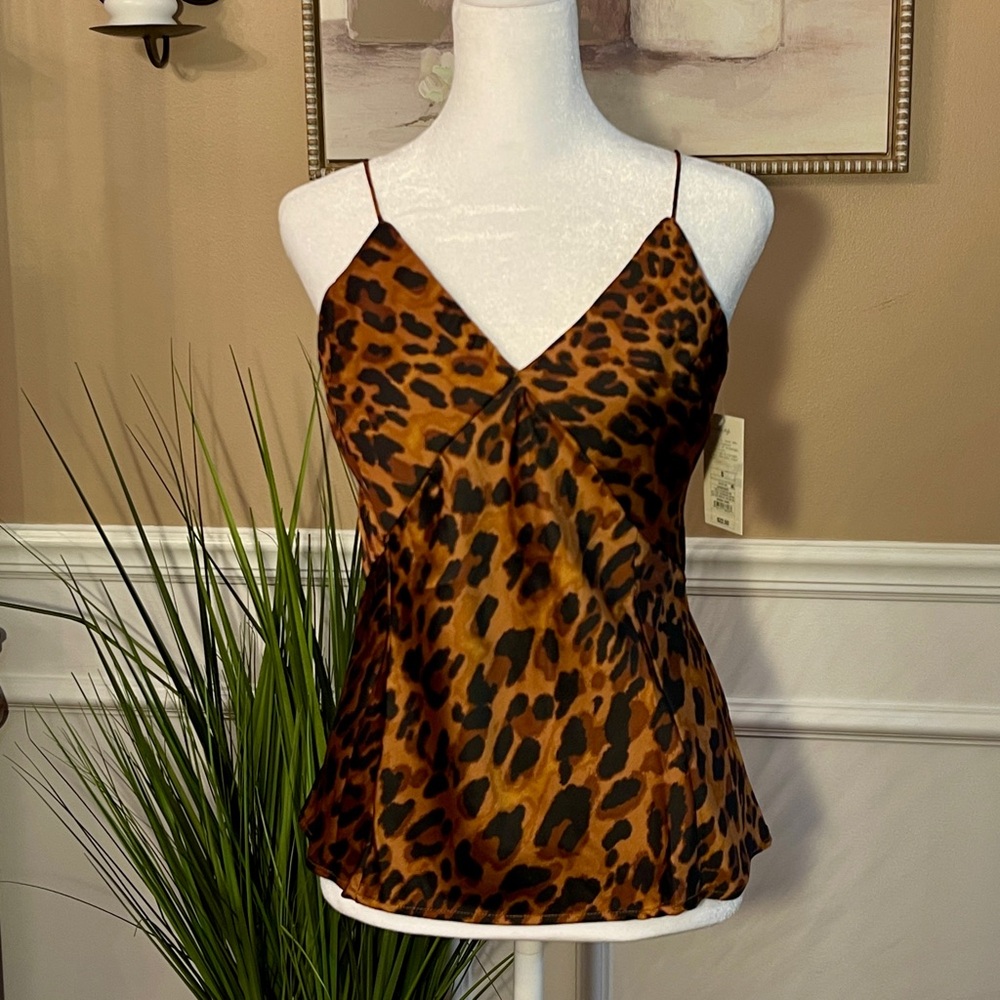 NEW 🌺 a new day Leopard Print Satin Feel Cami Top - Size SMALL